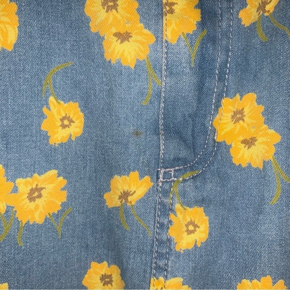 Liz Clairborne Vintage Skirt Size 8 US Denim Yellow  Flowers Floral‎ Knee-Length - Picture 10 of 10
